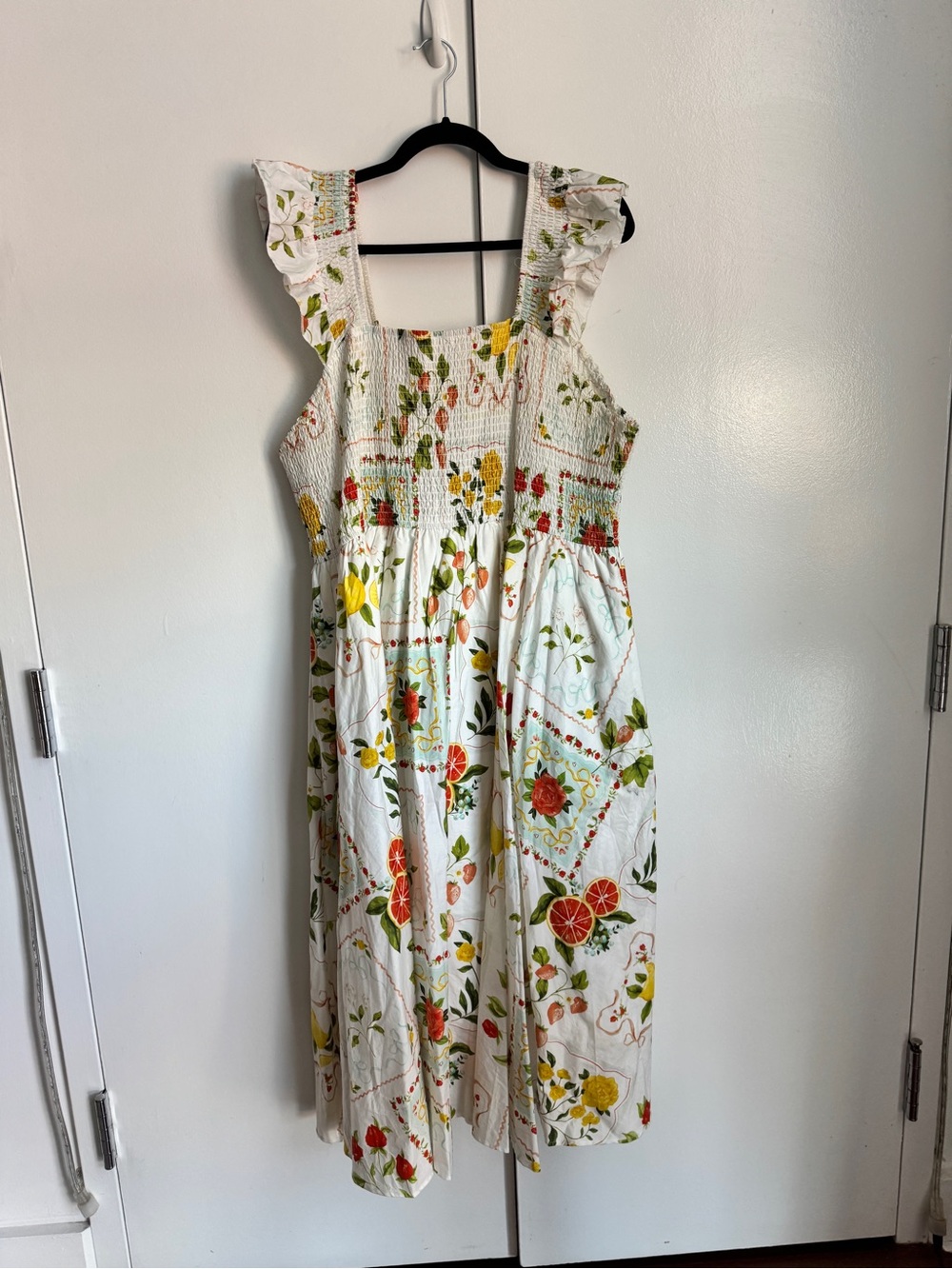 Ivy City Co White Floral Citrus Midi Dress - Picture 2 of 7